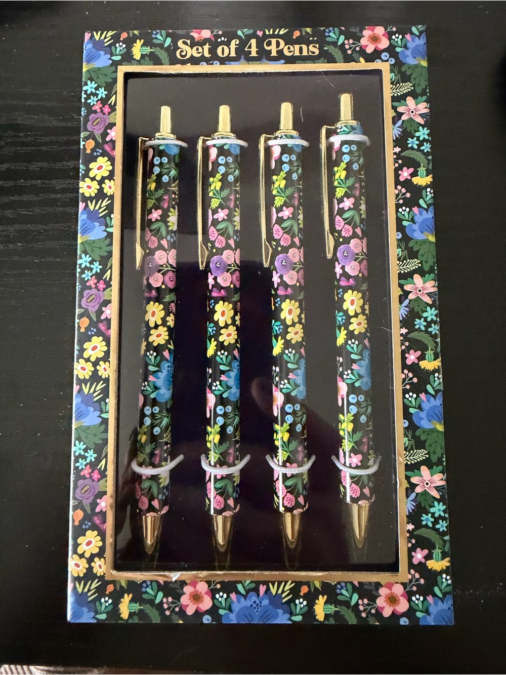 James Burke Collection of Ballpoint Pens Set of 4 - Decorative Floral Design